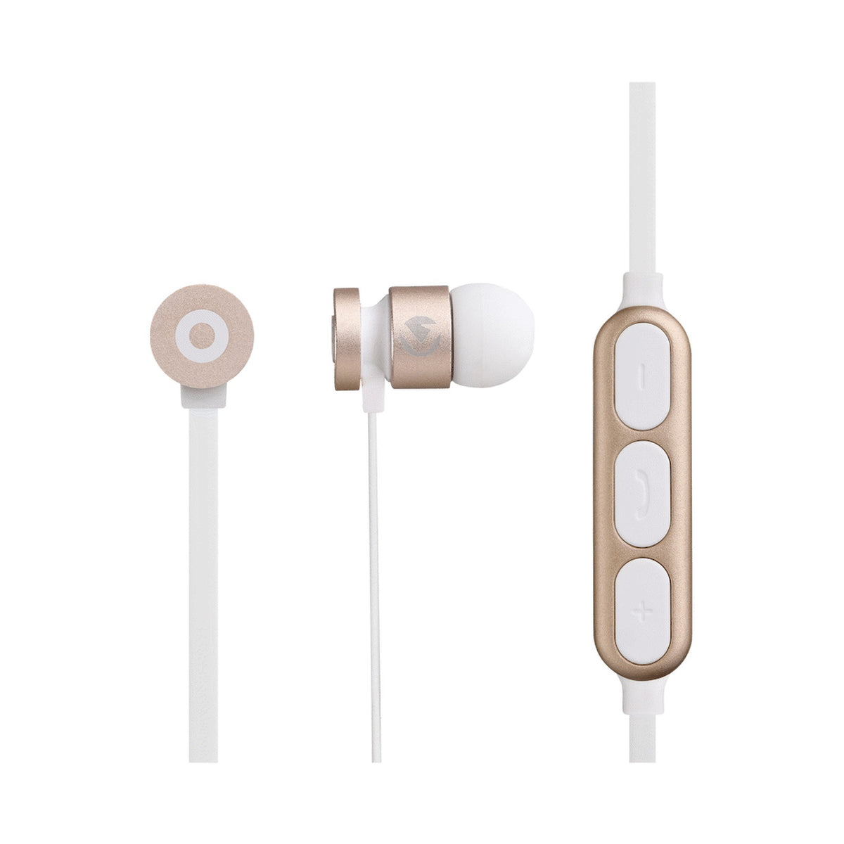 Volkano Mercury Series Bluetooth Magnetic Earphones - Gold/White