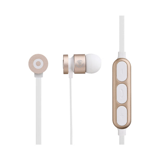 Volkano Mercury Series Bluetooth Magnetic Earphones - Gold/White