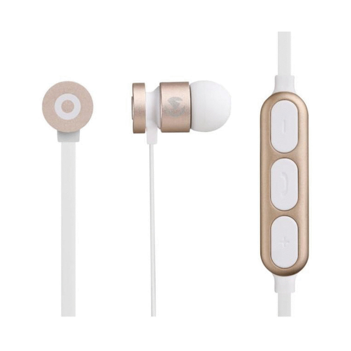 Volkano Mercury Series Bluetooth Magnetic Earphones - Gold/White