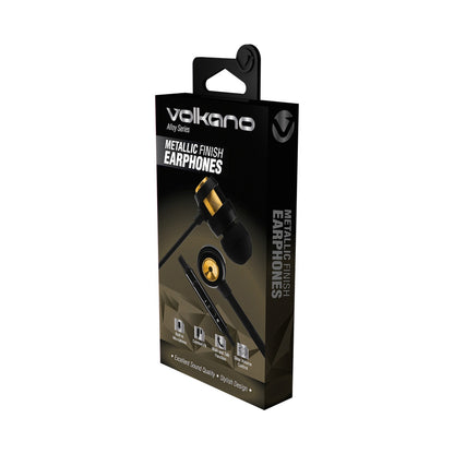 Volkano Alloy Series Metal Earphone - Gold