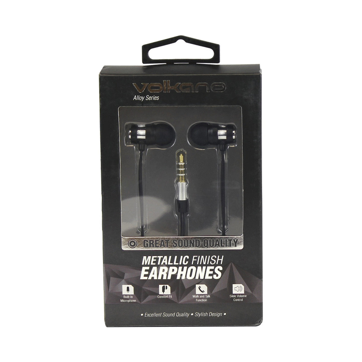 Volkano Alloy Series Metal Earphone - Silver