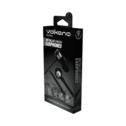 Volkano Alloy Series Metal Earphone - Silver