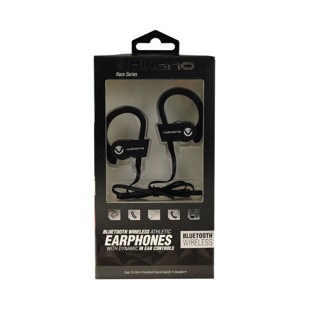 Volkano Race Series Bluetooth Sport Earhook Earphones - Black