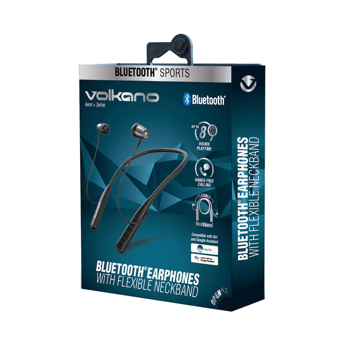 Volkano Aeon+ Series Bluetooth Earphones with Neckband - Black