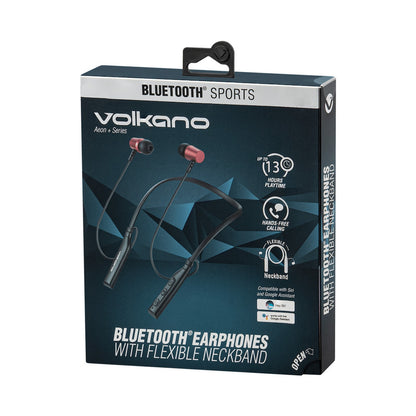 Volkano Aeon+ Series Bluetooth Earphones with Neckband - Red