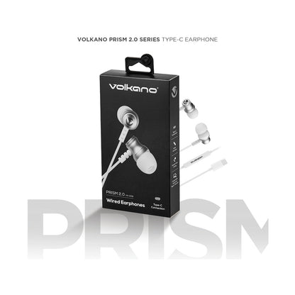 Volkano Prism 2.0 Series Type-C Earphone - White