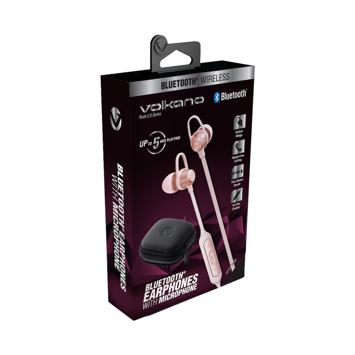 Volkano Rush 2.0 Bluetooth Earphones - Pink