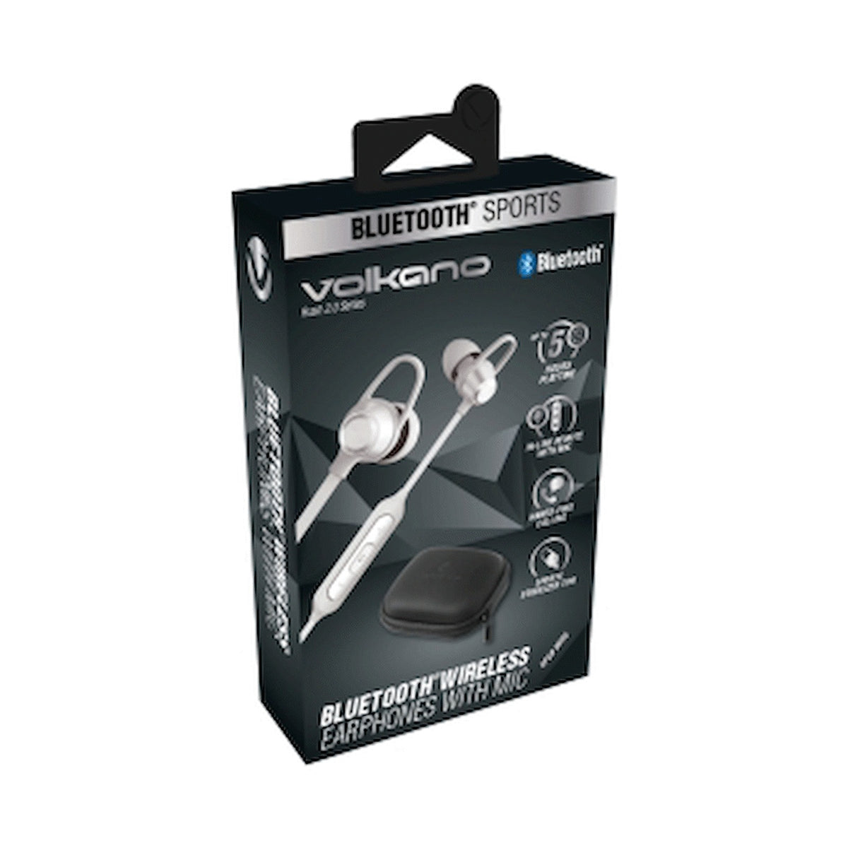 Volkano Rush 2.0 Bluetooth Earphones with Carry Case - Silver