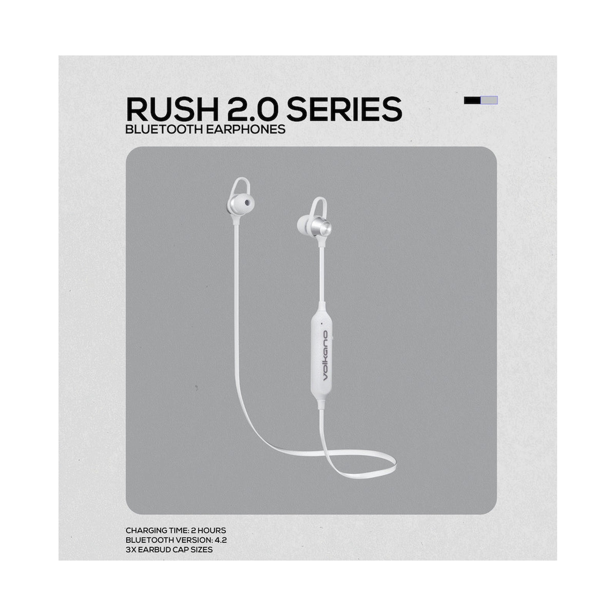 Volkano Rush 2.0 Bluetooth Earphones with Carry Case - Silver