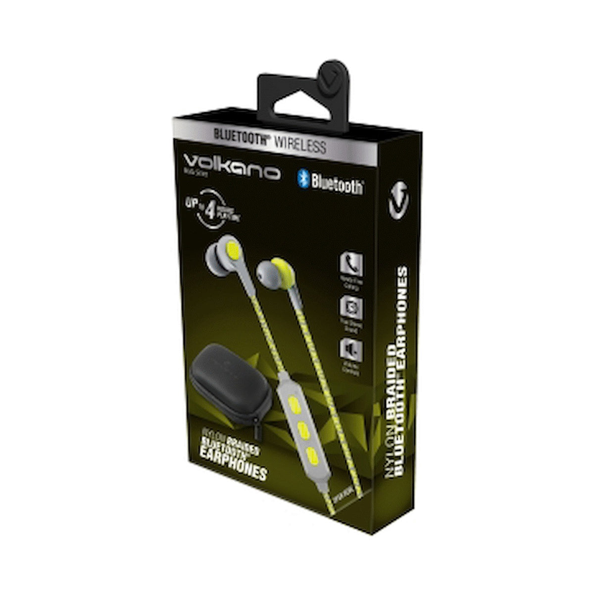 Volkano Moda - Nylon Bluetooth Earphones with Carry Case - YL