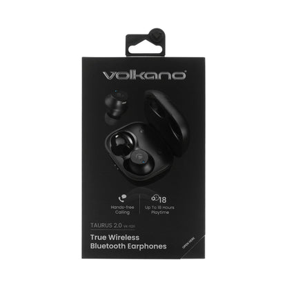 Volkano Taurus Series 2.0 True Wireless Earphones with Charging Case - Black