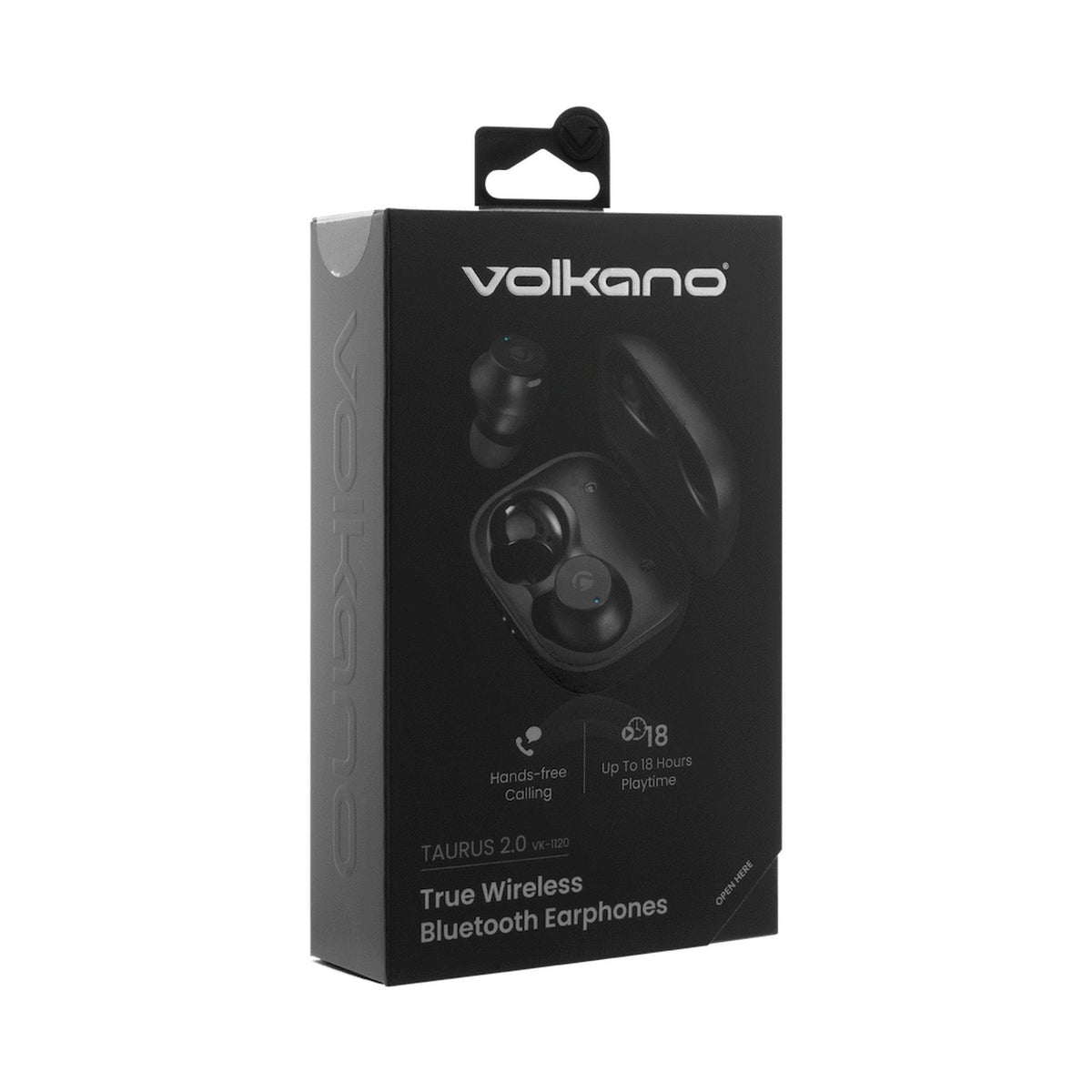 Volkano Taurus Series 2.0 True Wireless Earphones with Charging Case - Black