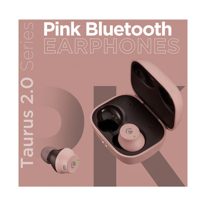 Volkano Taurus Series 2.0 True Wireless Earphones with Charging Case - Pink