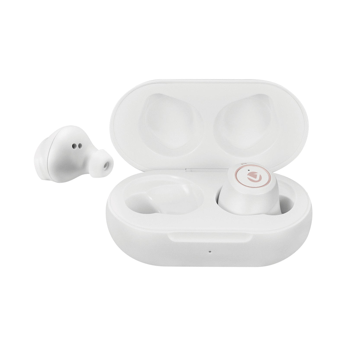 Volkano Taurus Series True Wireless Earphones with Charging Case - White