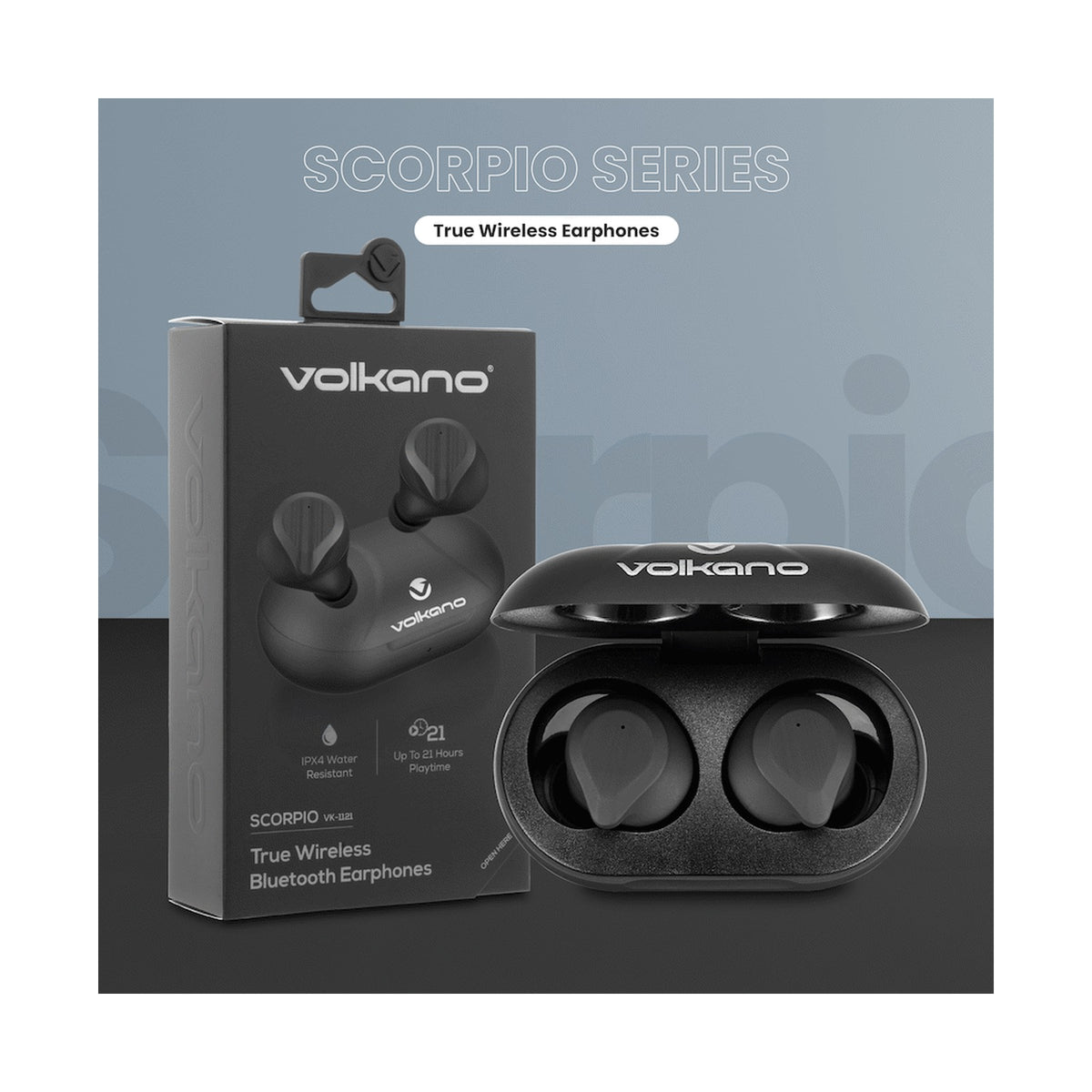 Volkano Scorpio Series True Wireless Earphones - Black