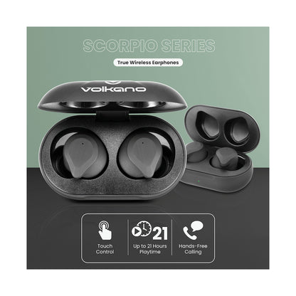 Volkano Scorpio Series True Wireless Earphones - Black