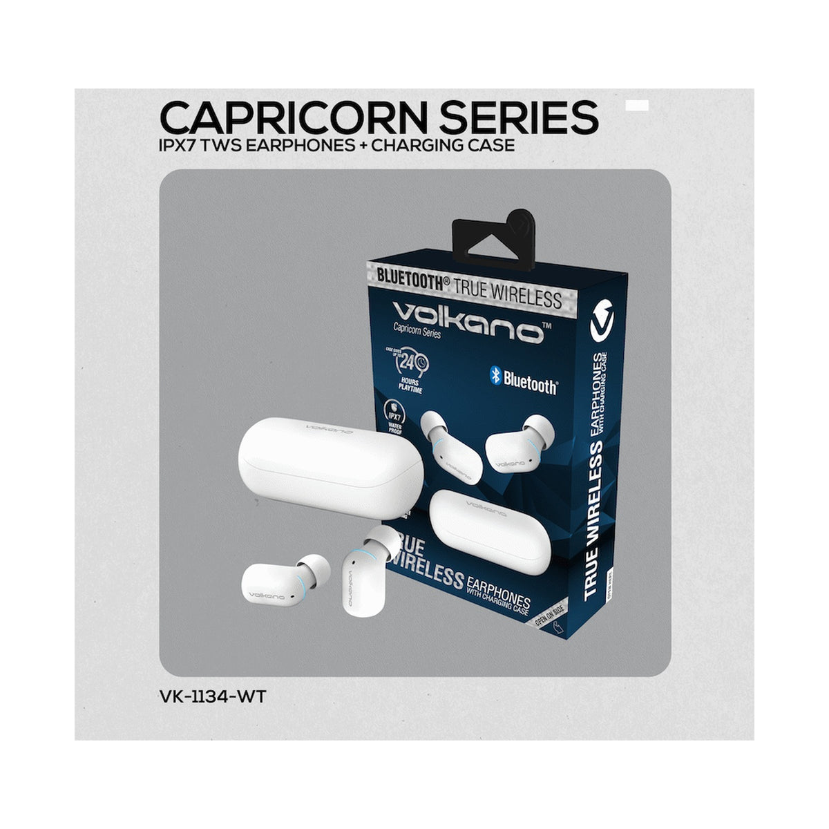 Volkano Capricorn Series IPX7 TWS Earphones with Charging Case