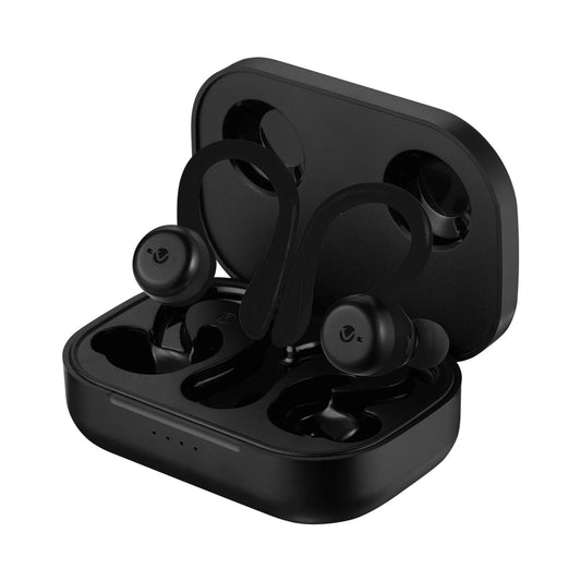 Volkano Momentum Series IPX7 Sports Hook TWS Earphones + Charging Case - Black