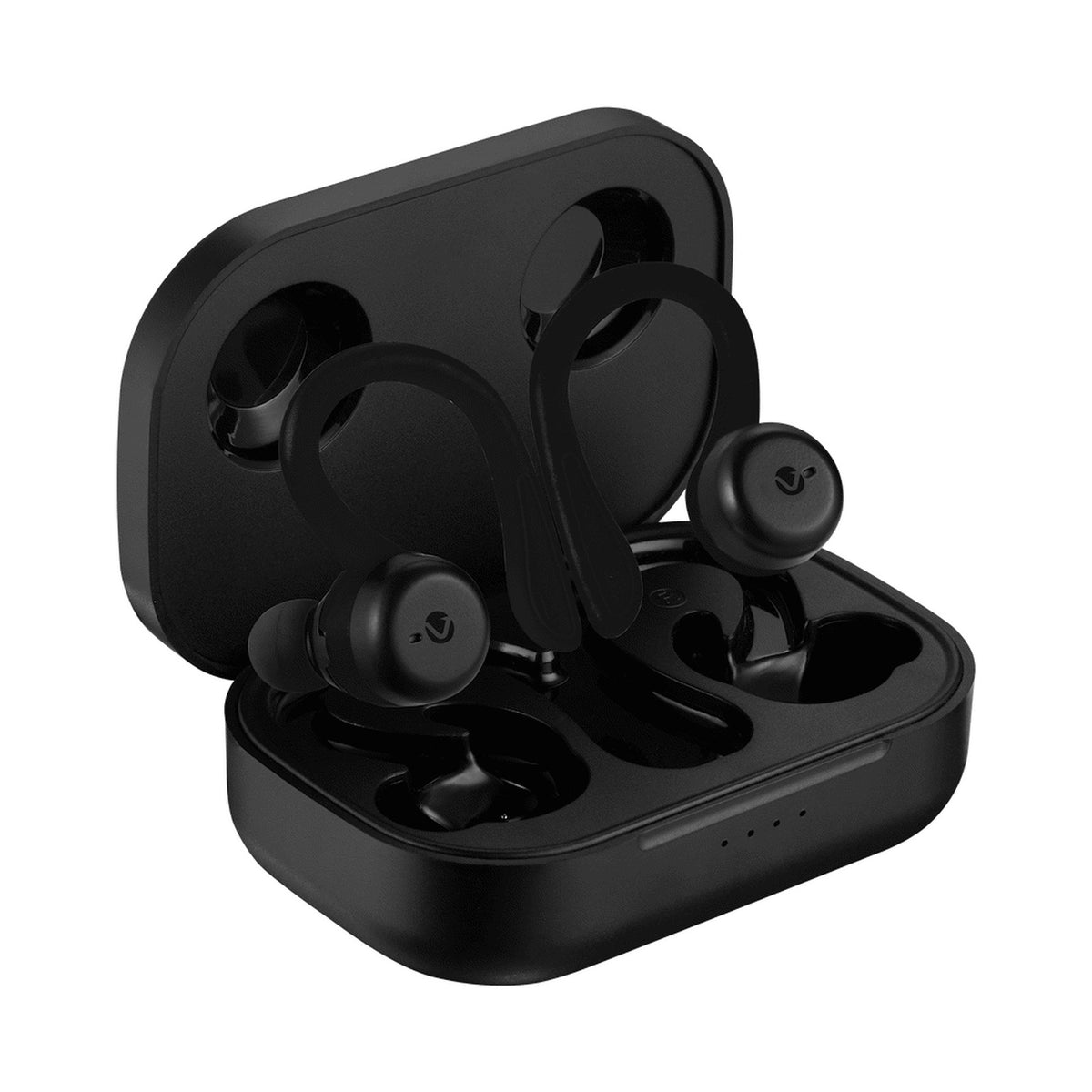 Volkano Momentum Series IPX7 Sports Hook TWS Earphones + Charging Case - Black