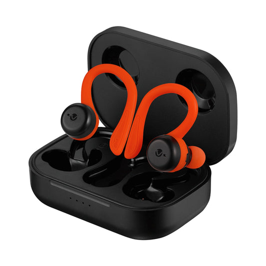 Volkano Momentum Series IPX7 Sports Hook TWS Earphones + Charging Case - Red
