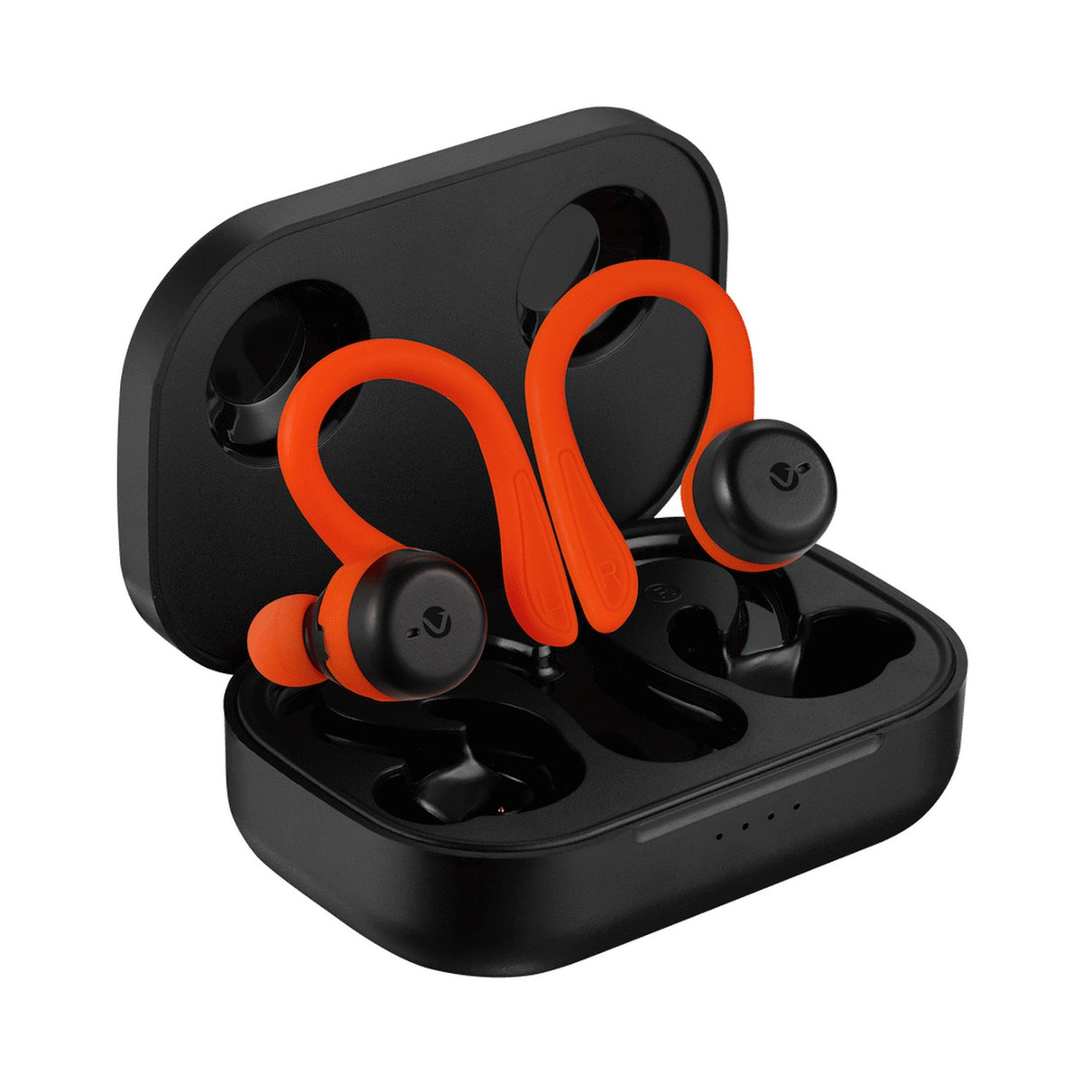 Volkano Momentum Series IPX7 Sports Hook TWS Earphones + Charging Case - Red