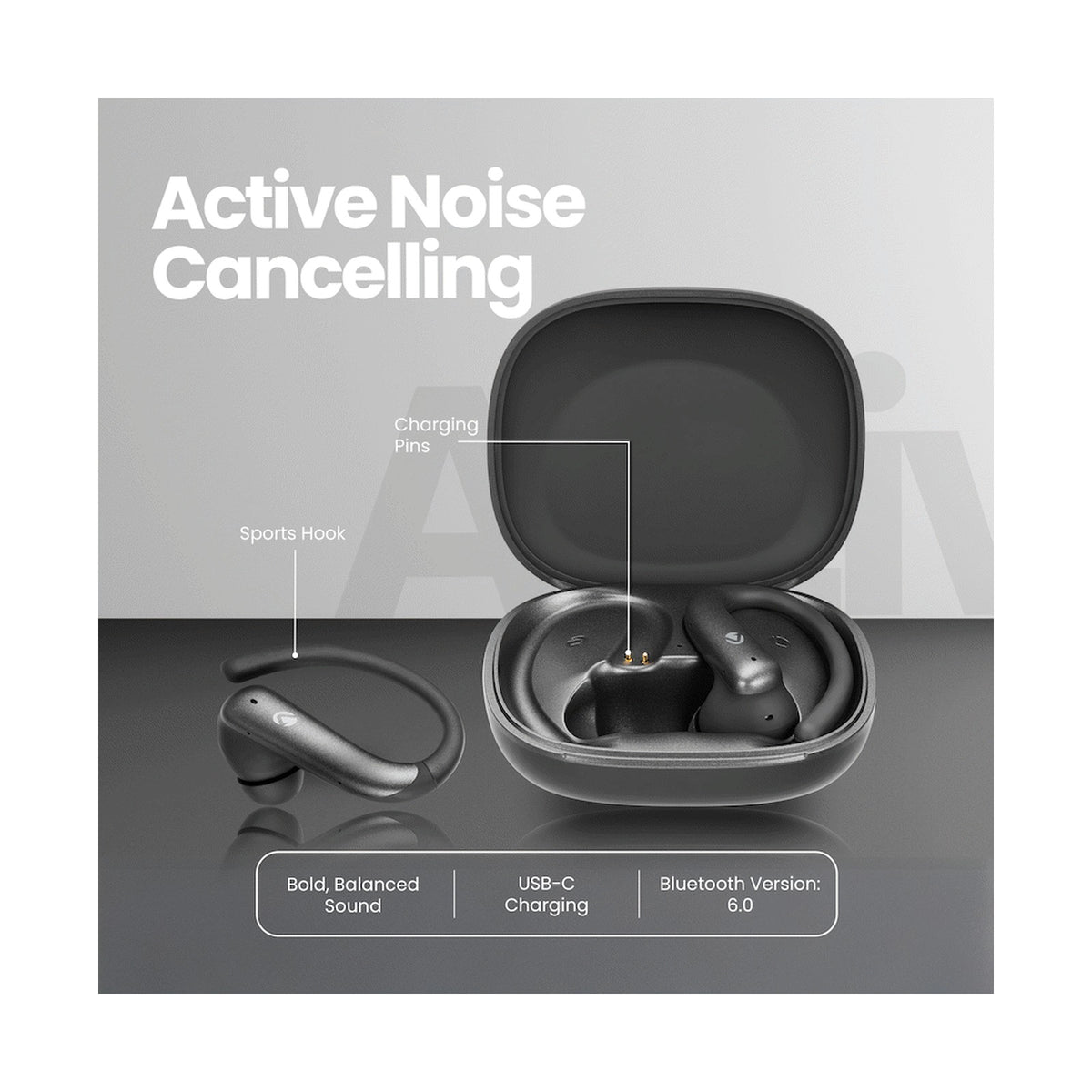 Volkano Enduro Series ANC Sports TWS  Earphones - Black