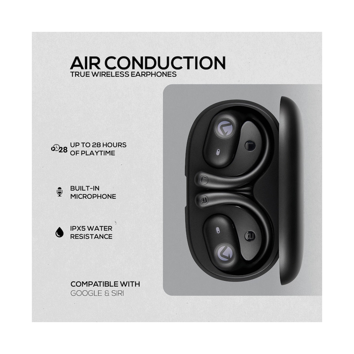 Volkano Stride 2 Air Conduction True Wireless Earphones - Black