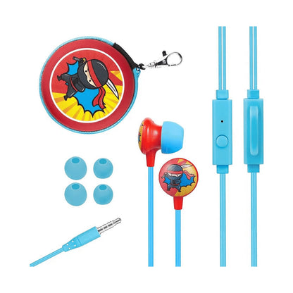 Volkano Kiddies Series Earphones with Keychain - Ninja