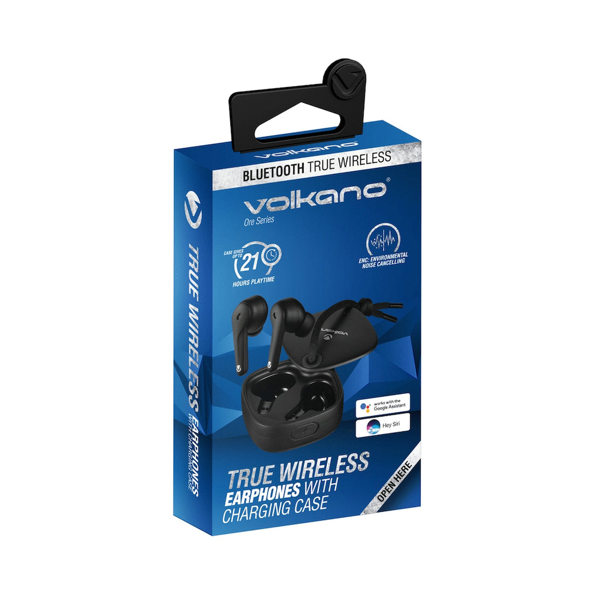 Volkano Ore Series True Wireless Earphones with Charging Case - Black