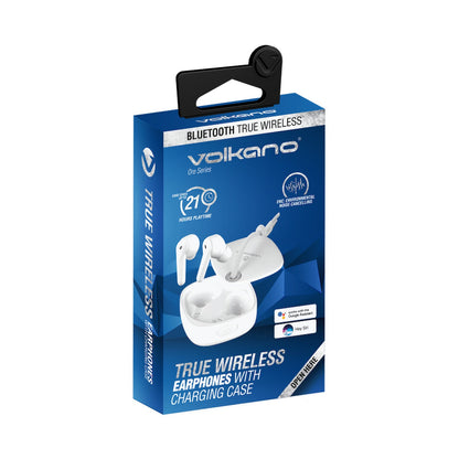 Volkano Ore Series True Wireless Earphones with Charging Case - White