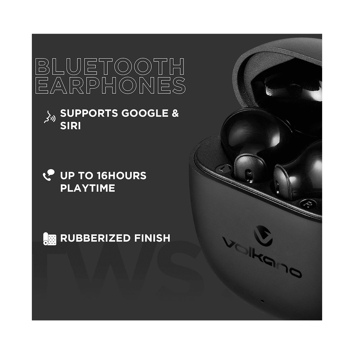 Volkano Sleek Series TWS Earphones - Black