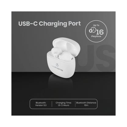Volkano Sleek Series TWS Earphones - White