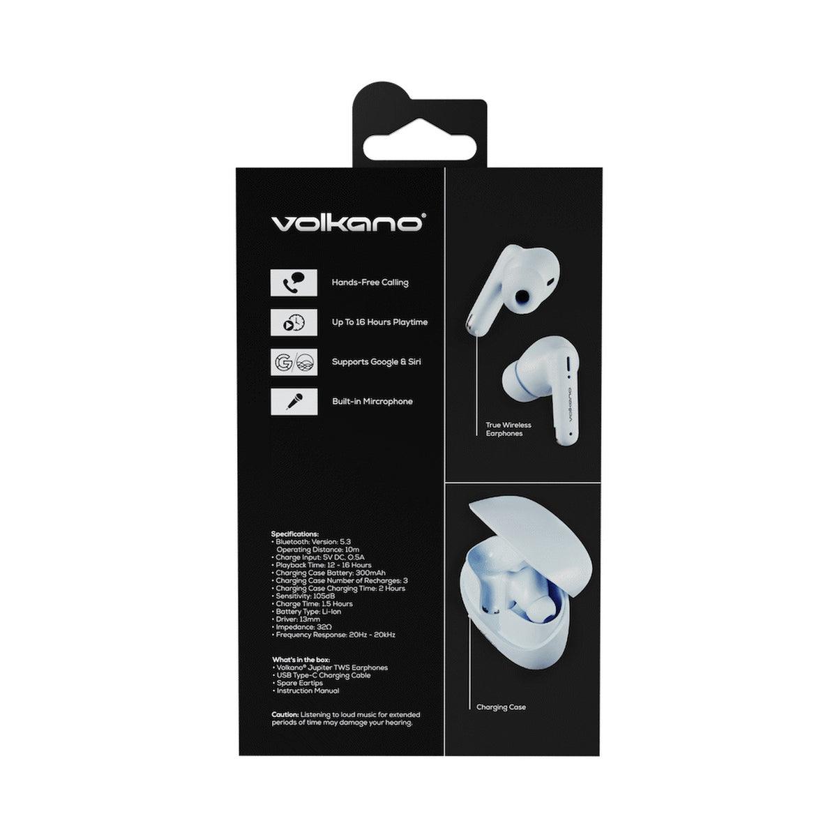 Volkano Jupiter Series TWS Earphones - Pastel Blue