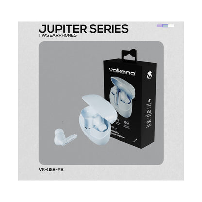 Volkano Jupiter Series TWS Earphones - Pastel Blue