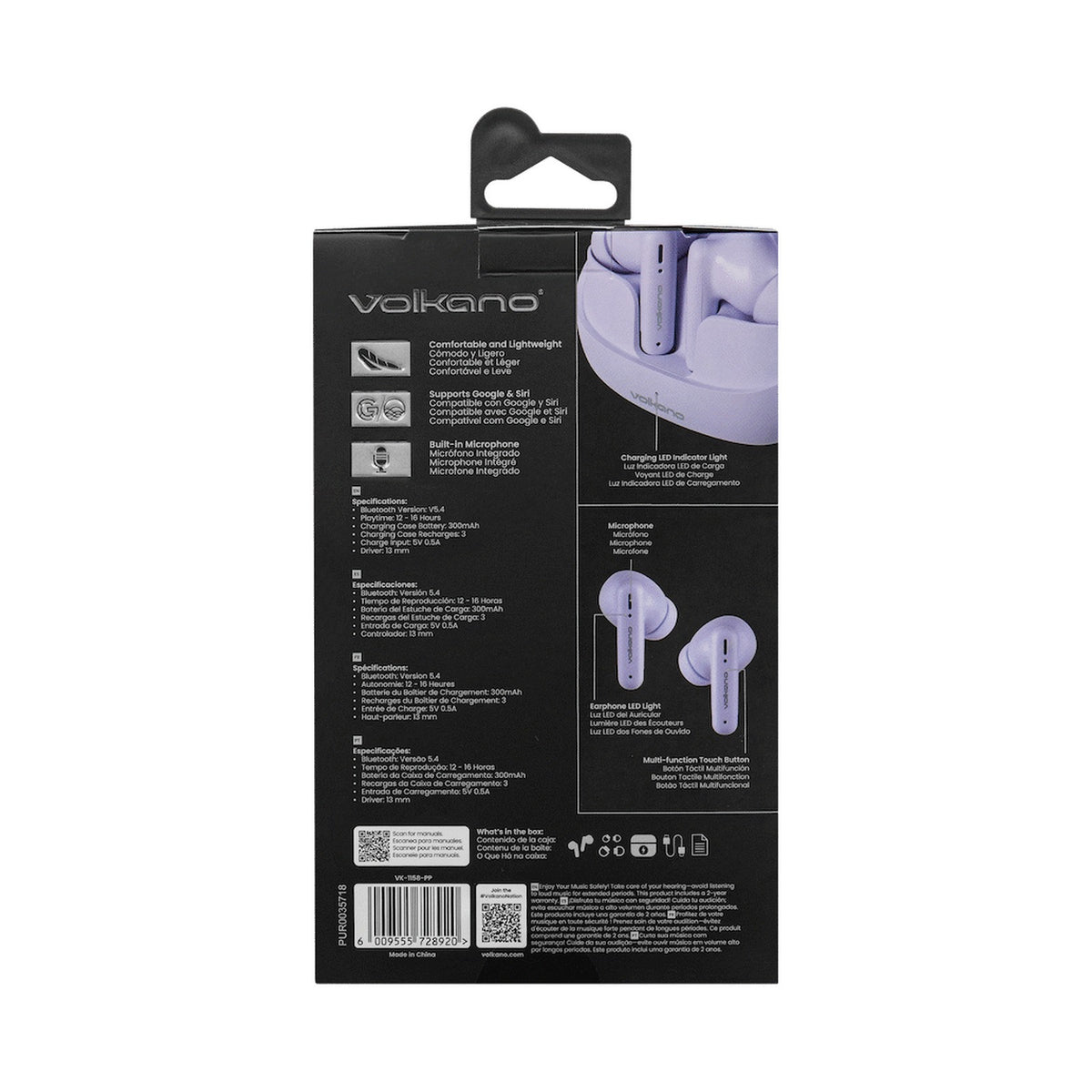 Volkano Jupiter Series TWS Earphones - Pastel Purple