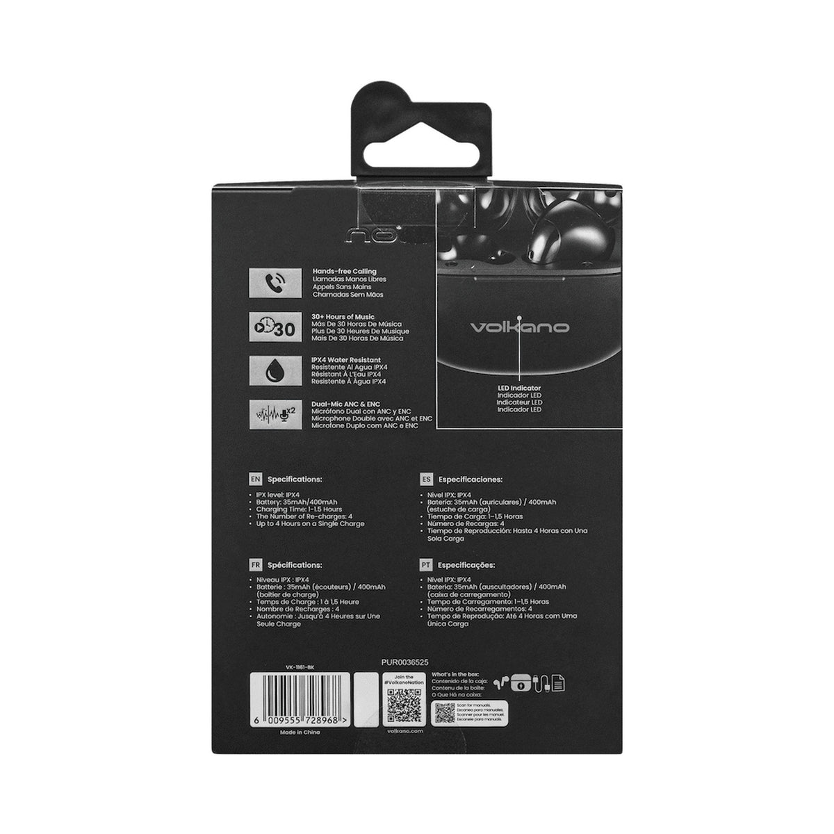 Volkano Soundshield TWS Earphones with ANC & ENC - Black