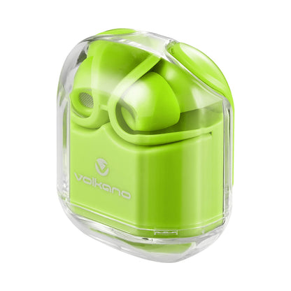 Volkano Crystalline Series TWS Earphone - Neon - Hardbox