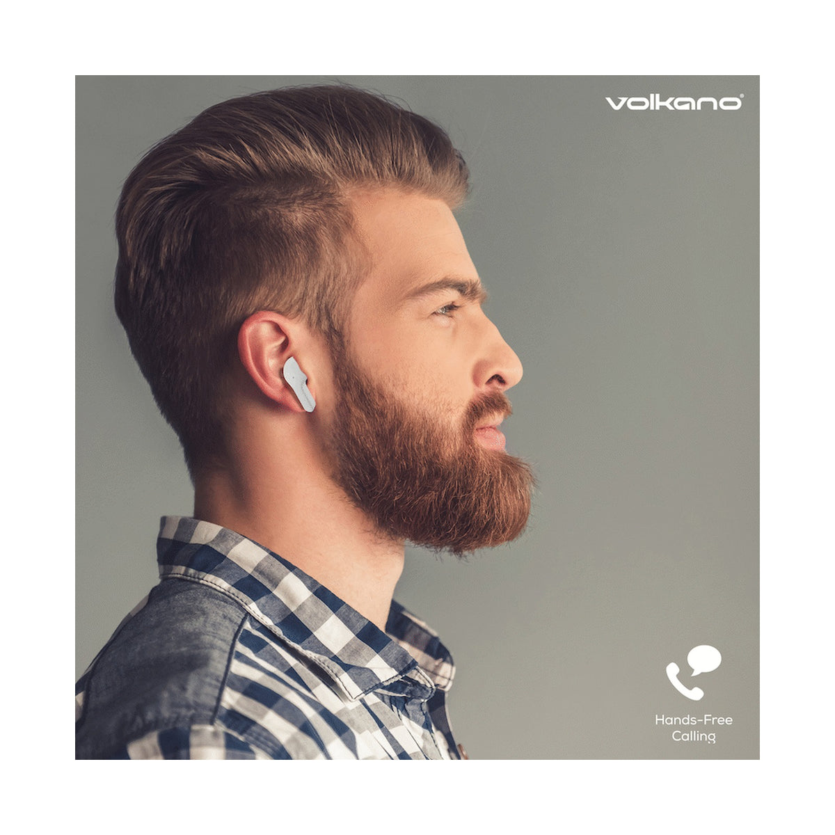 Volkano Crystalline Series TWS Earphone - White - Hardbox