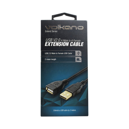 Volkano Extend Series USB Extension Cable - 2m - Black