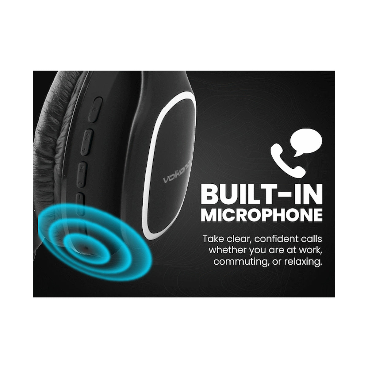 Volkano Phonic Series Bluetooth Full Size Headphones - Black