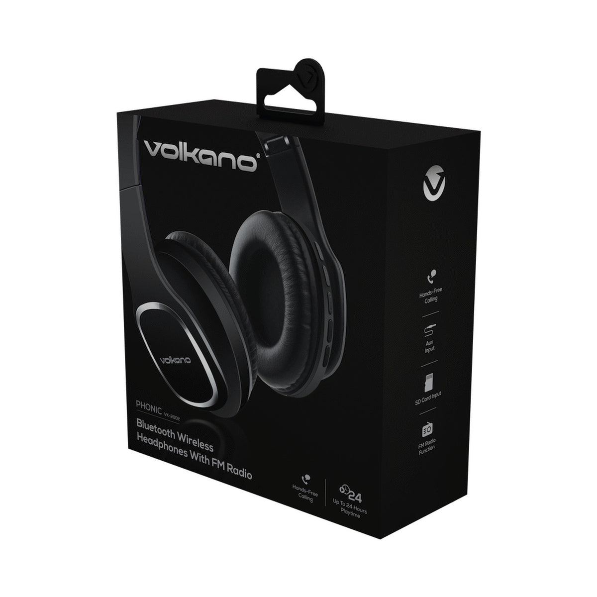 Volkano Phonic Series Bluetooth Full Size Headphones - Black