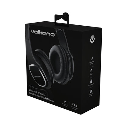 Volkano Phonic Series Bluetooth Full Size Headphones - Black