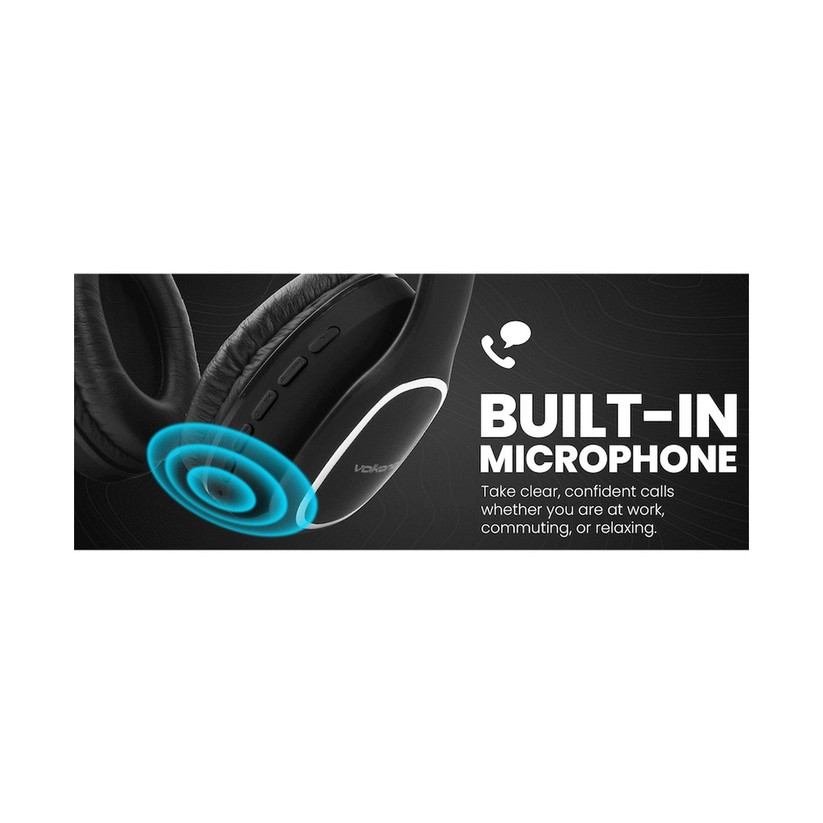 Volkano Phonic Series Bluetooth Full Size Headphones - Black