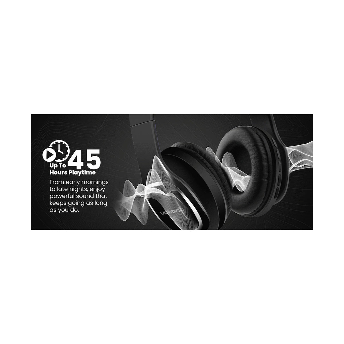 Volkano Phonic Series Bluetooth Full Size Headphones - Black