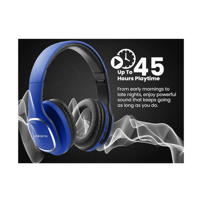 Volkano Phonic Series Bluetooth Full Size Headphones - Blue