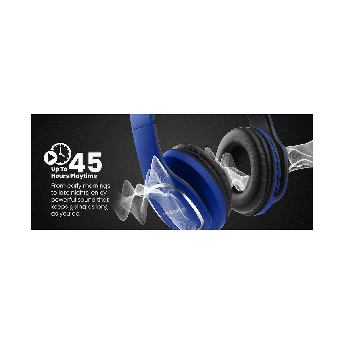 Volkano Phonic Series Bluetooth Full Size Headphones - Blue