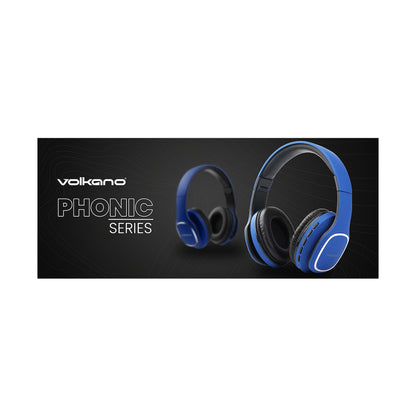 Volkano Phonic Series Bluetooth Full Size Headphones - Blue