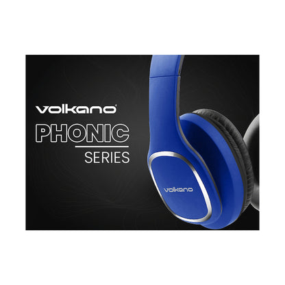 Volkano Phonic Series Bluetooth Full Size Headphones - Blue