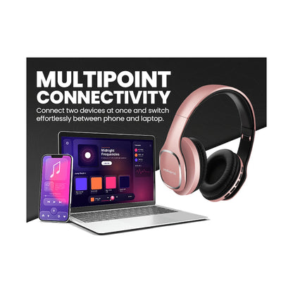 Volkano Phonic Series Bluetooth Full-Size Headphones - Rose Gold