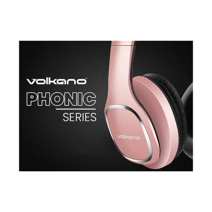 Volkano Phonic Series Bluetooth Full-Size Headphones - Rose Gold